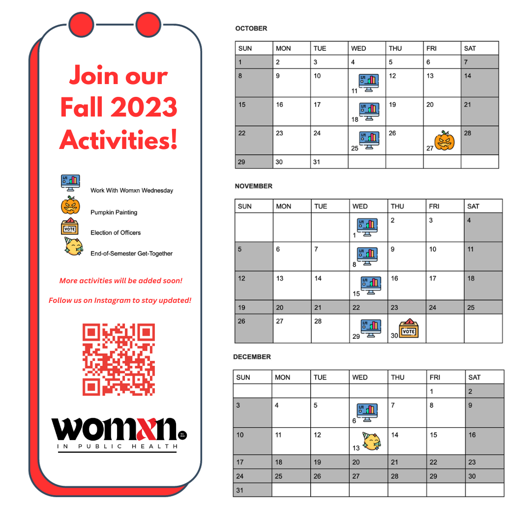 Calendar graphic with fall activities listed, linked to Events@Brown calendar.