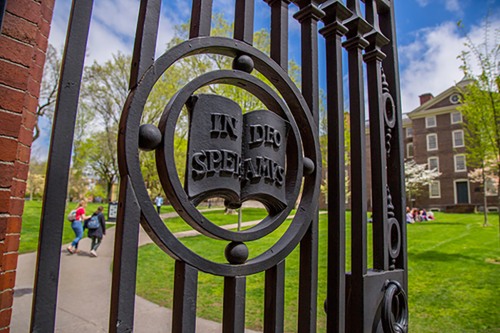 Photo of Brown University campus gates.