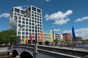 Photo of 121 South Main with Pride flags
