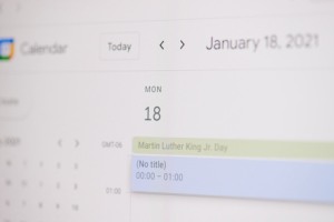 Screen shot of calendar