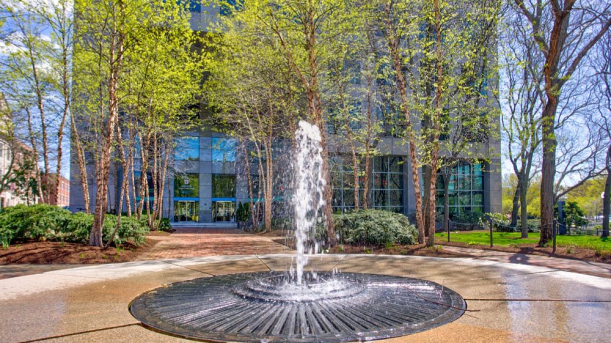 Photo of 121 South Main Street and water fountain.